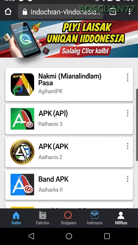 Cuplikan layar INDOBET — aktivitas